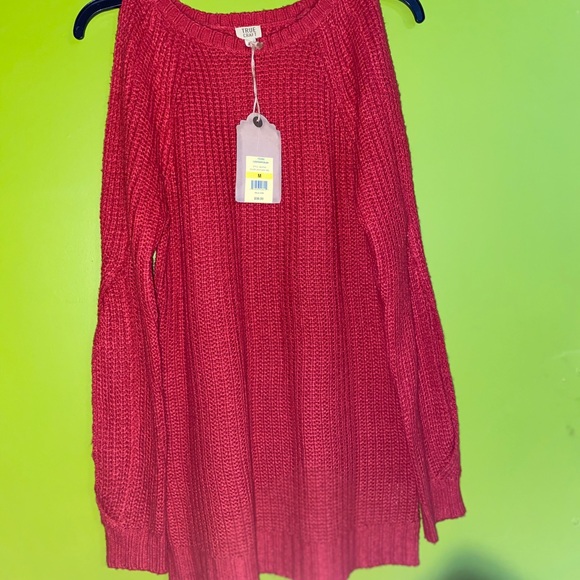 True Craft Cold Shoulder Rust Sweater New with Tag - Picture 2 of 4